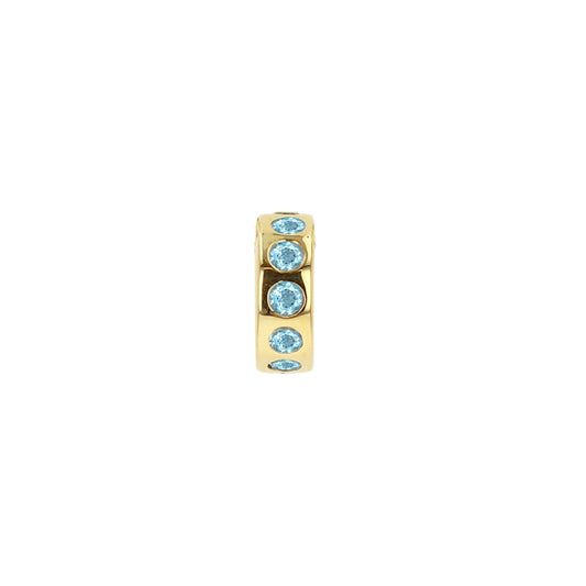 Rachel Reid 14k Mini Blue Topaz Wheel Charm