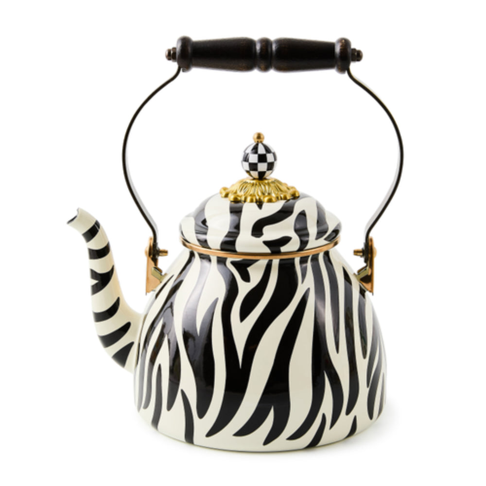 MacKenzie-Childs Zebra 2 Quart Tea Kettle