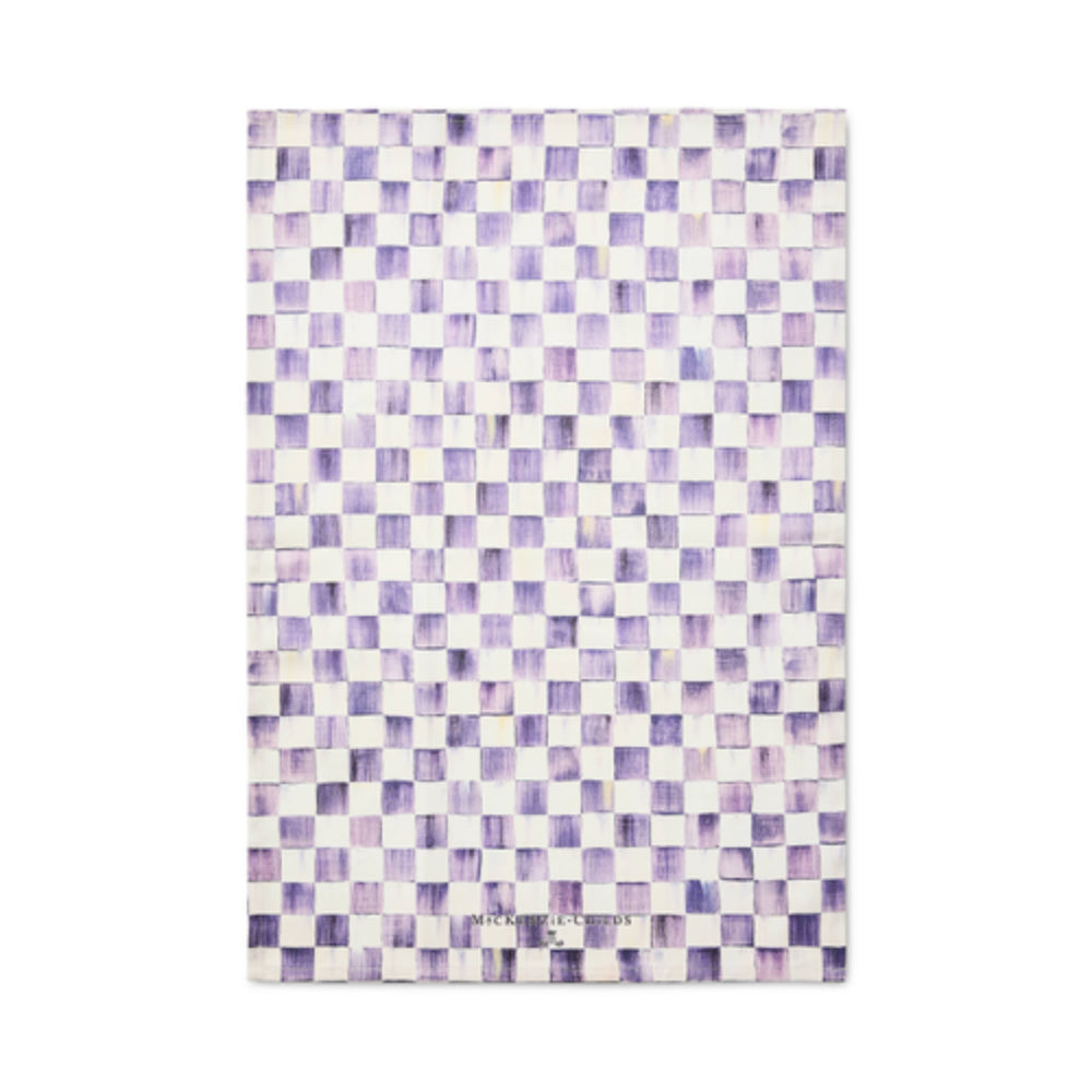 Mackenzie-Childs Violet Check Printed Dish Towel