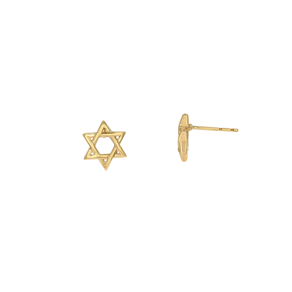 Rachel Reid 14k Gold Jewish Star Stud Earrings