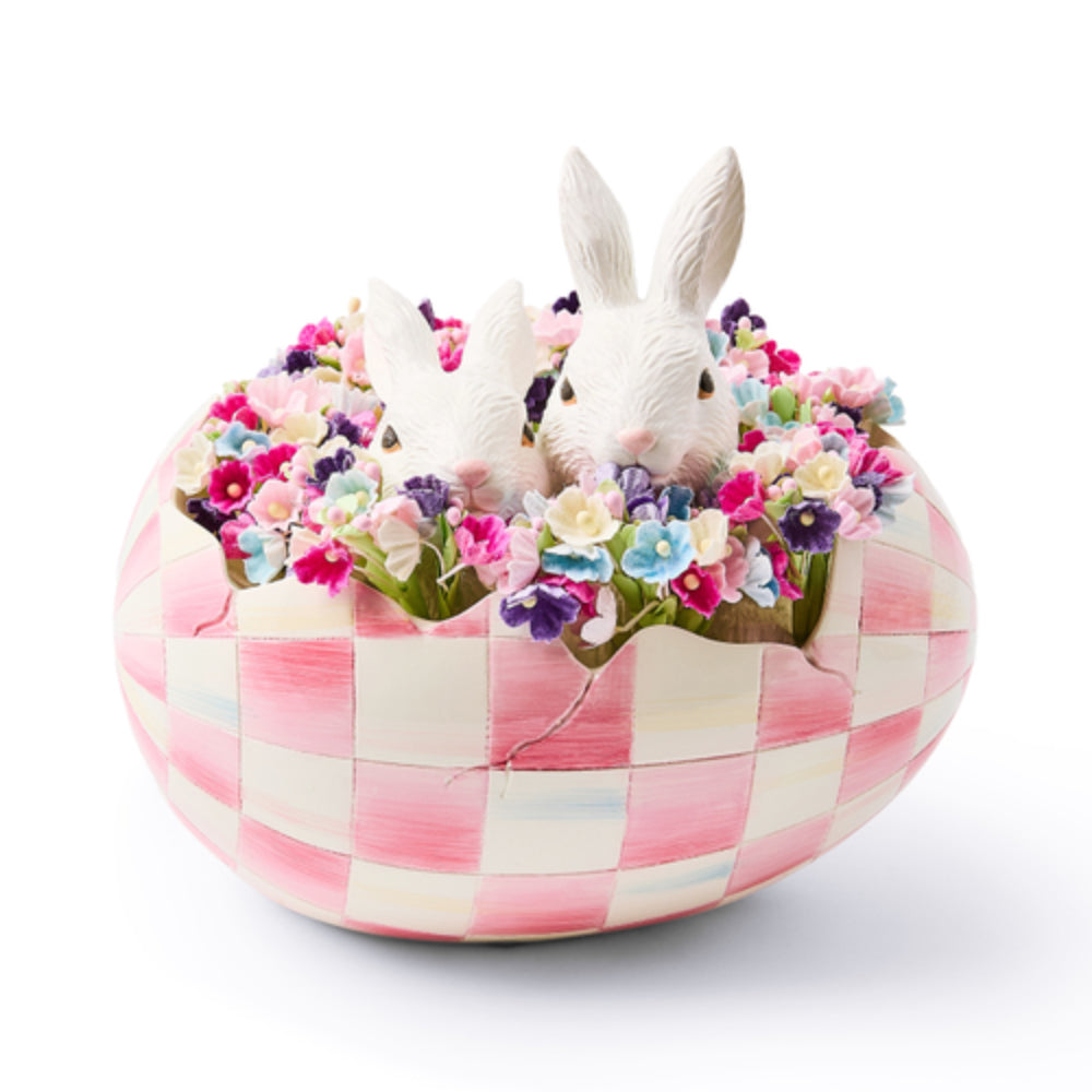 MacKenzie-Childs Bubblegum Check Peekaboo Egg