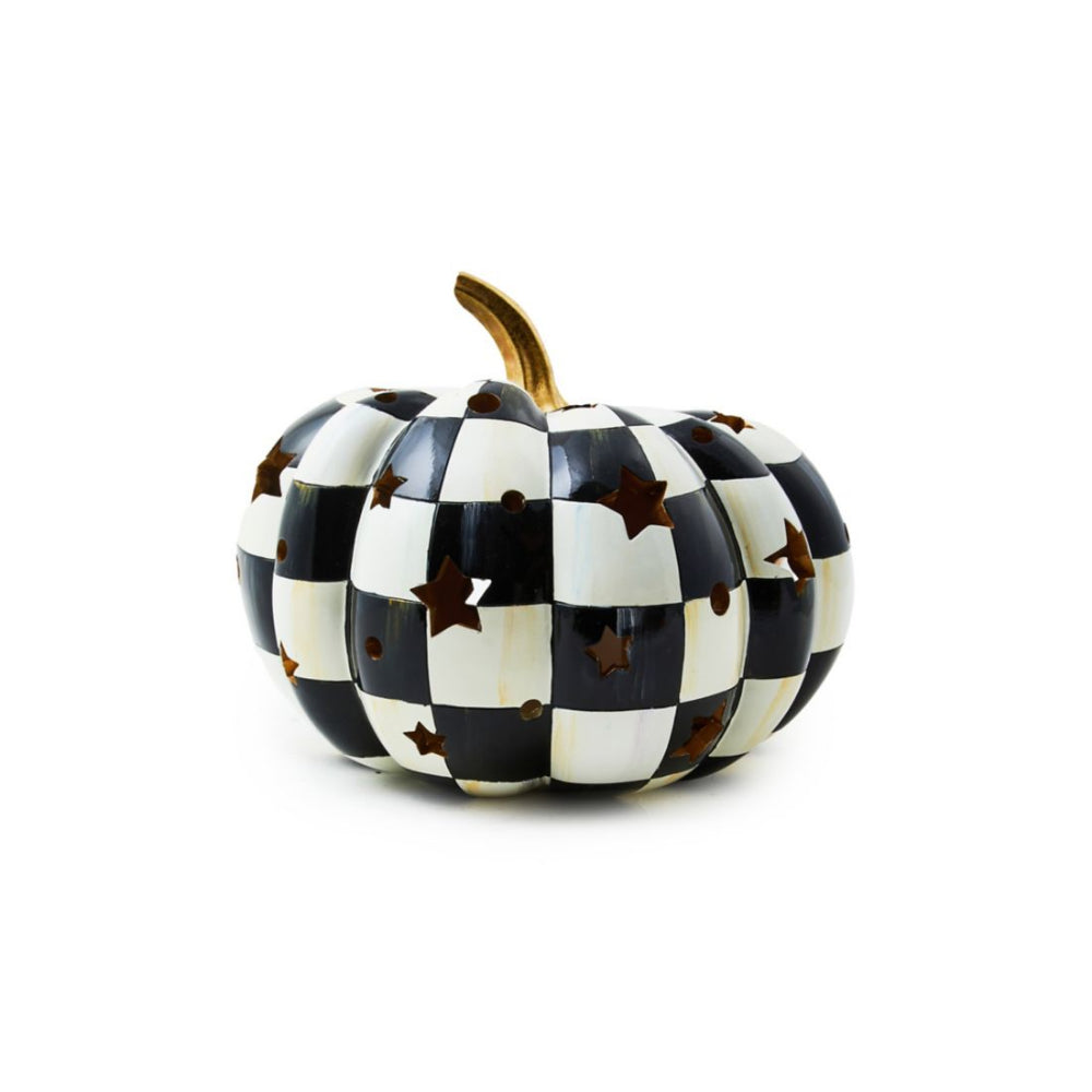 MacKenzie-Childs Courtly Check Illuminated Star Pumpkin