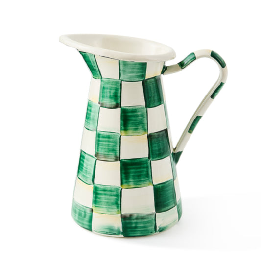 Mackenzie-Childs Emerald Check Medium Practical Pitcher