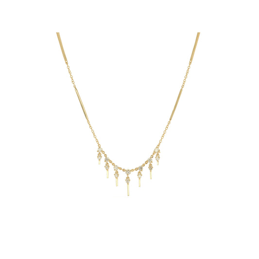 Rachel Reid 14k Mini Diamond Bar Drop Necklace