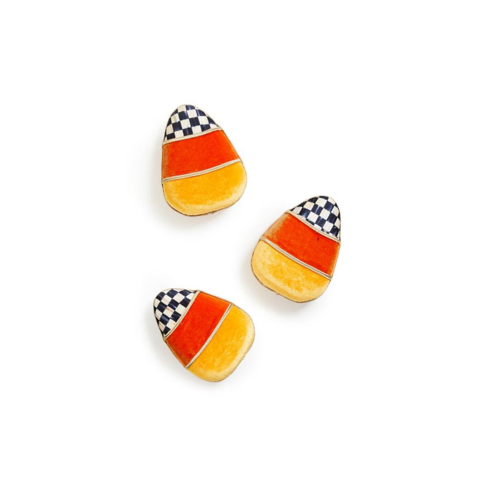 MacKenzie-Childs Trick or Treat Plush Candy Corn Hanging Decor - Set of 3