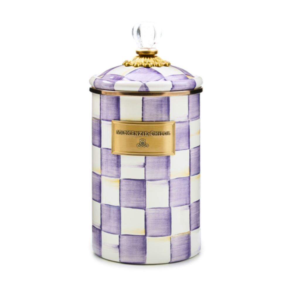 MacKenzie-Childs Violet Check Canister