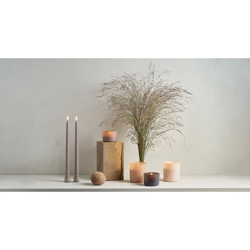 Uynui Lighting LED Rechargeable Glass Candle Sandstone- "3.2 x 2.3"