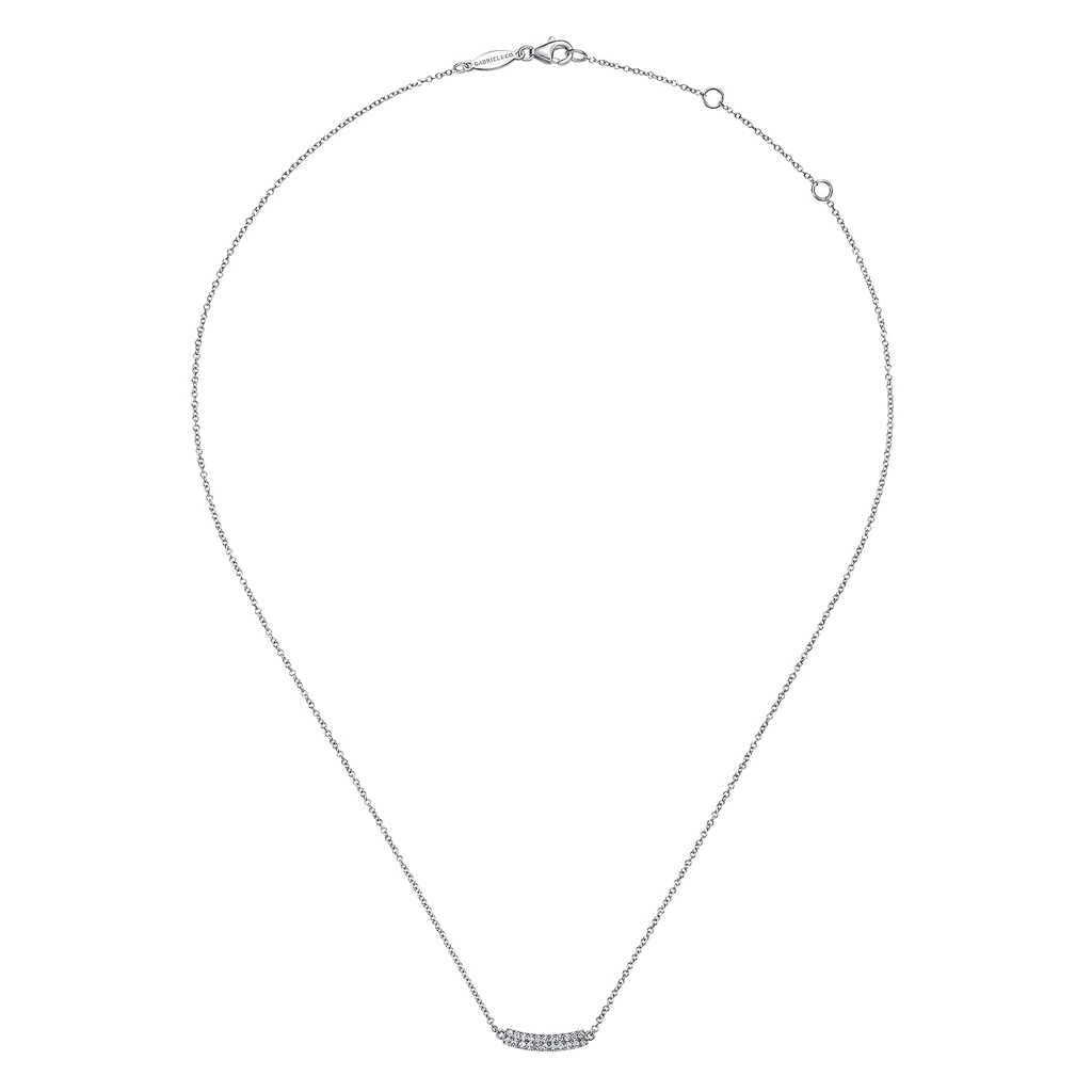 Silver necklace on a white background