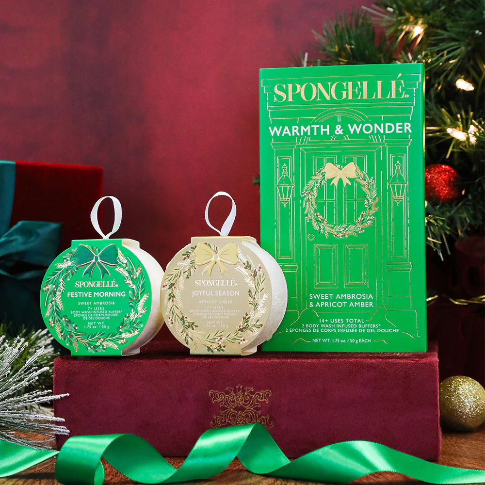 Spongelle Warmth & Wonder Body Buffer Holiday Wreath Gift Set