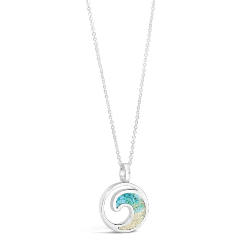 Dune Sterling Silver Turquoise Gradient Wave Necklace