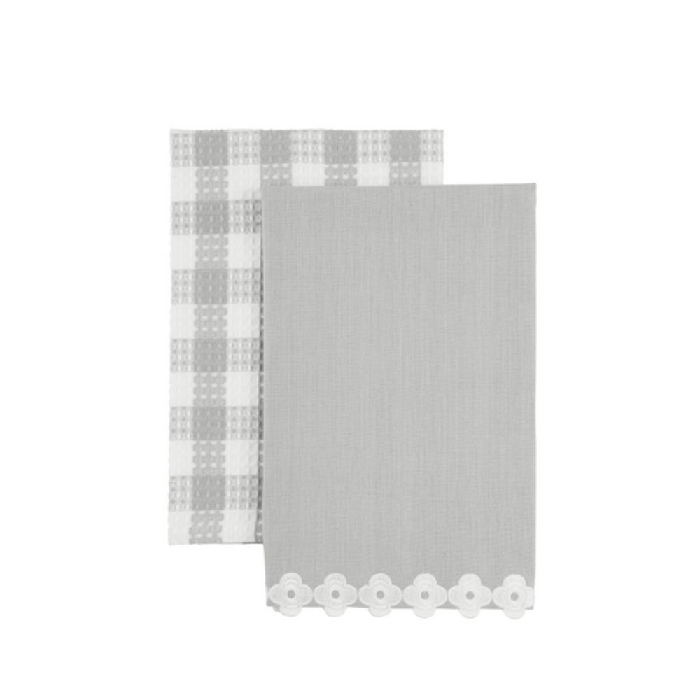 Mud Pie Embroider Edge Towel Set - Set of 2