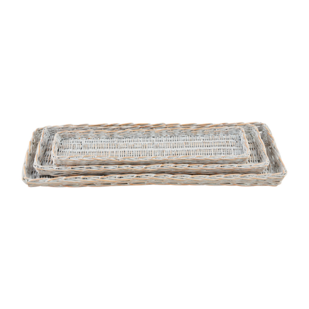 Mud Pie Long Woven Willow Tray (In-Store Only Pick Up)