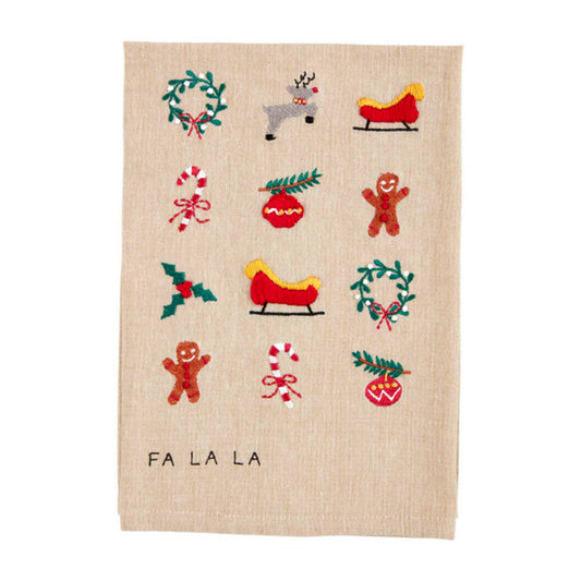 Mud Pie Embroidered Christmas Towel