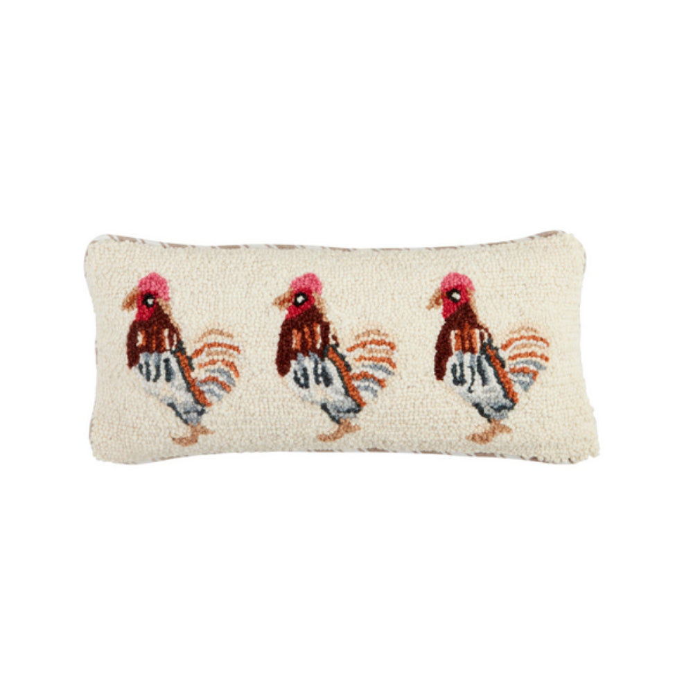 Mud Pie Farm Animal Hooked Wool Pillow