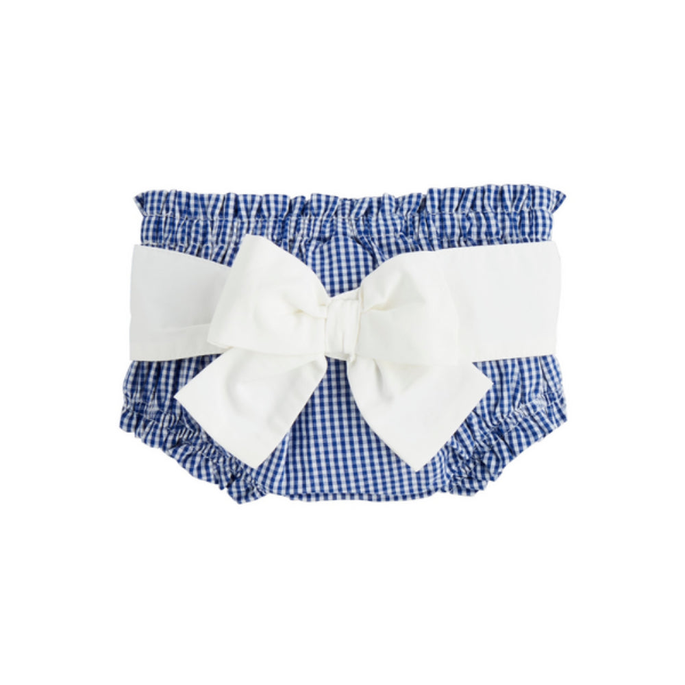 Mud Pie Navy and White Check Diaper Cover with Bow