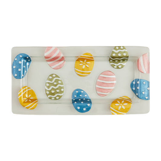 Mud Pie Easter Egg Glass Platter