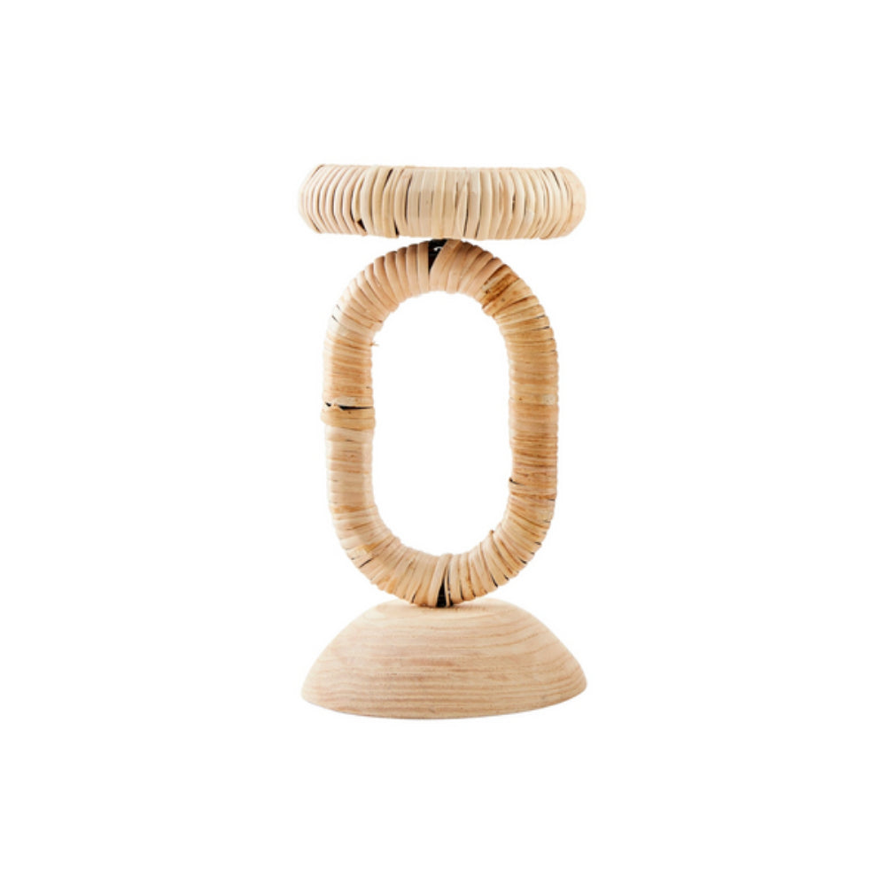 Mud Pie Rattan Wrapped Candlestick