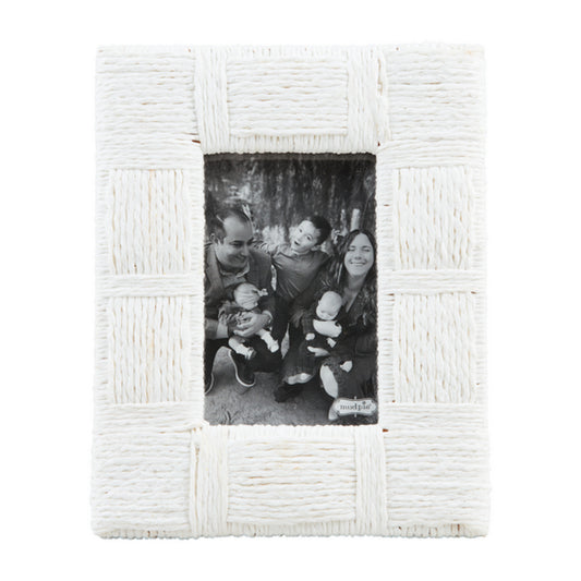 Mud Pie White Woven Rope Frame