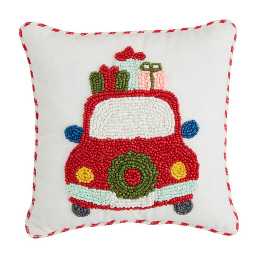 Mud Pie Mini Christmas Beaded Pillow