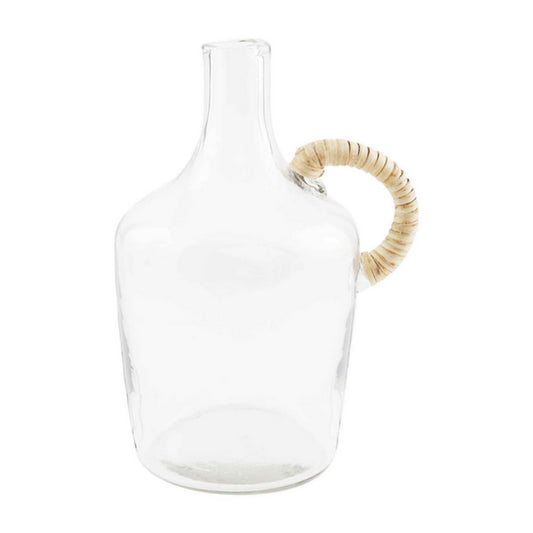 Mud Pie Glass Jug With Wicker Handle