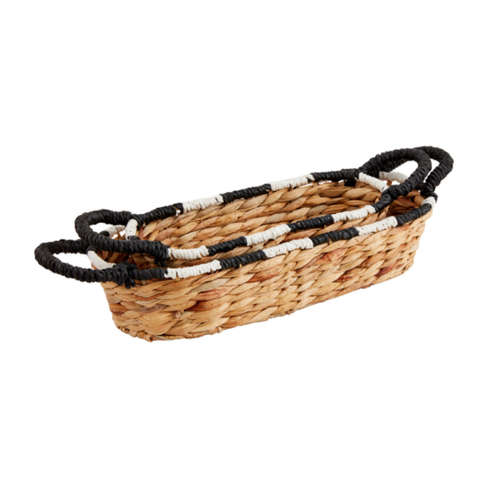 Mud Pie Black & White Edge Bread Baskets