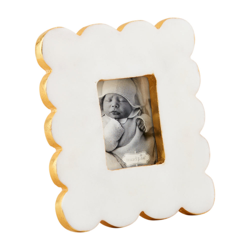 Mud Pie Scallop Marble Frame