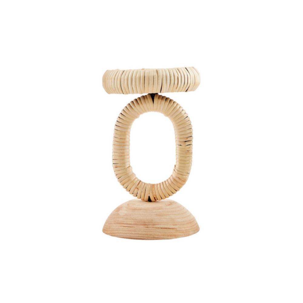 Mud Pie Rattan Wrapped Candlestick