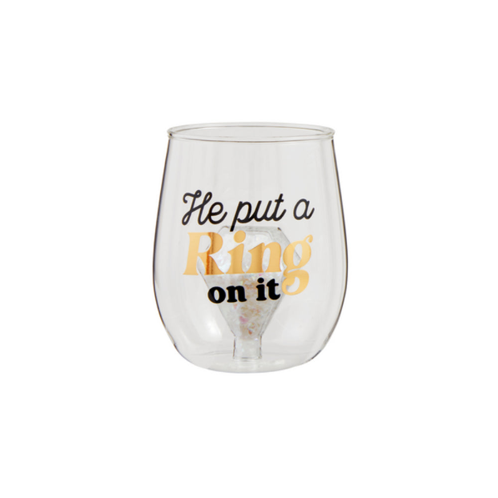 Mud Pie Wedding Wine Glass