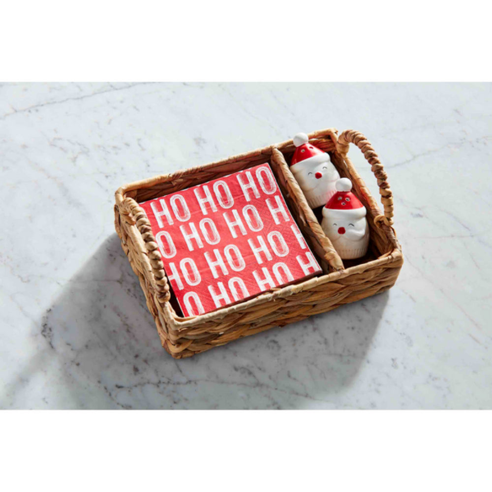 Mud Pie Santa Salt & Pepper Napkin Basket Set