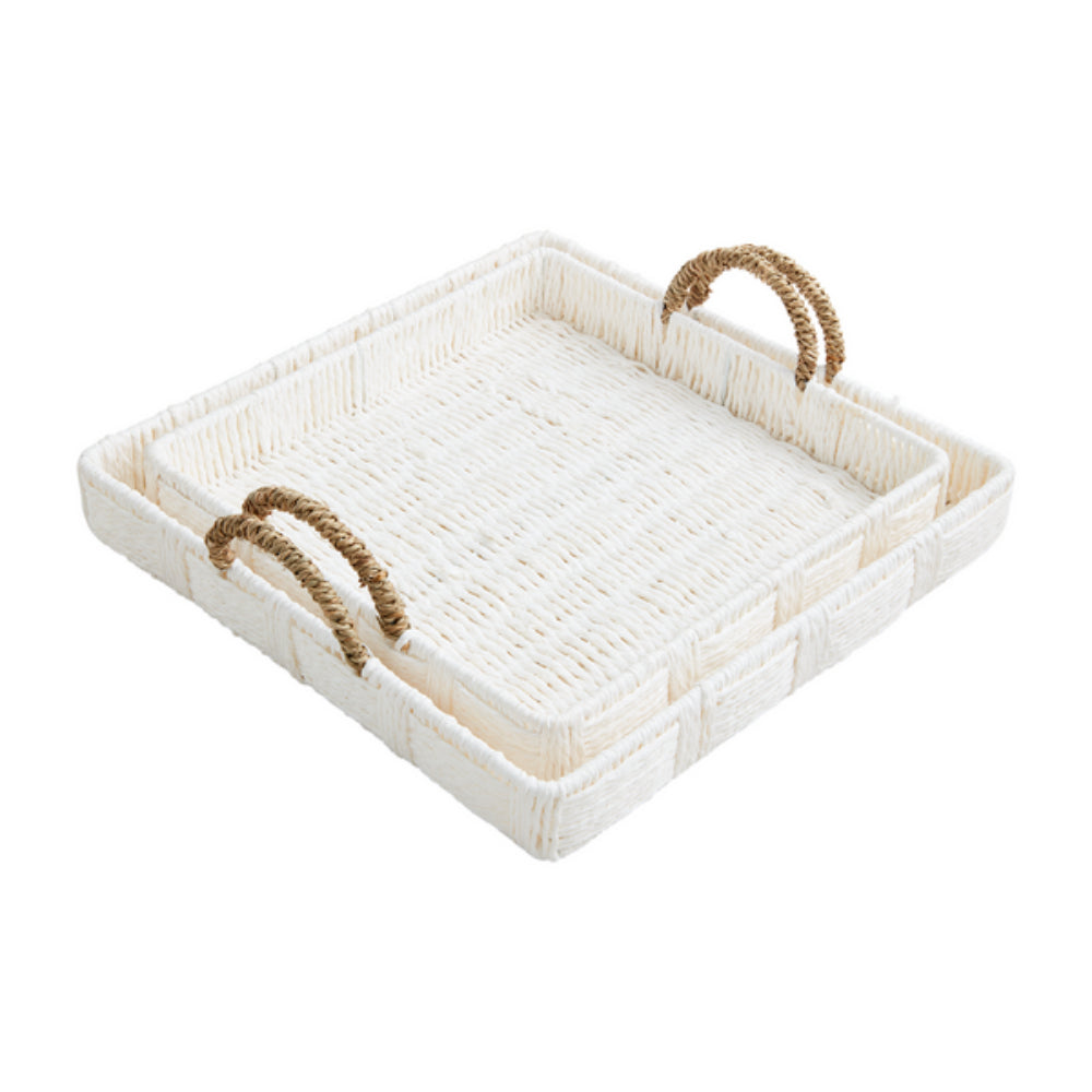 Mud Pie White House Nested Woven Trays