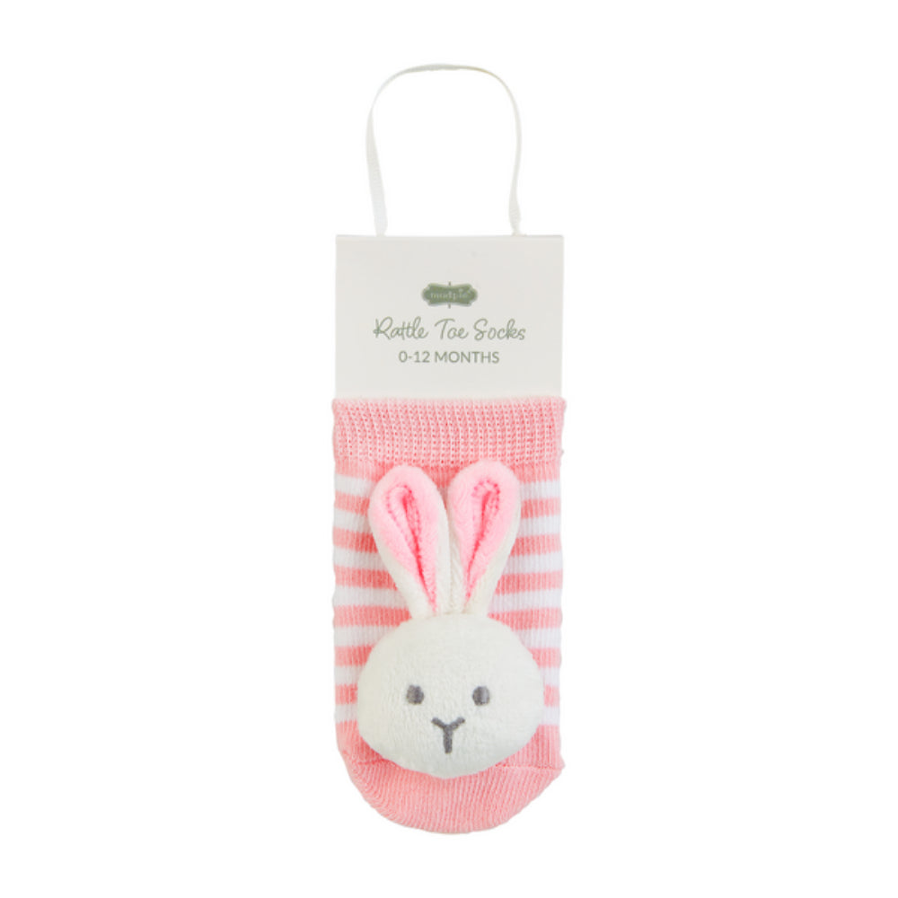 Mud Pie Bunny Rattle Toe Socks