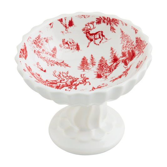 Mud Pie Toile Pedestal Candy Dish