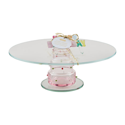 Mud Pie Glass Birthday Cake Stand