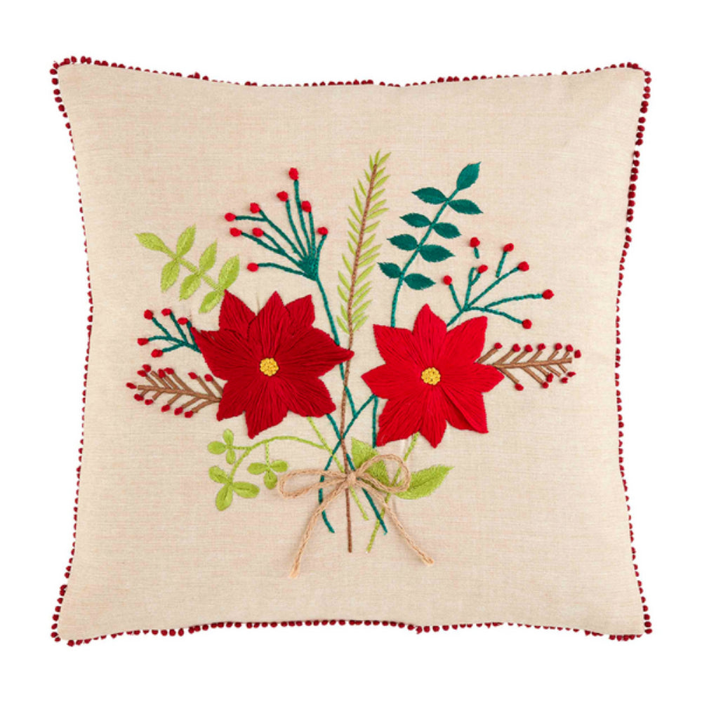Mud Pie Christmas Bouquet Pillow