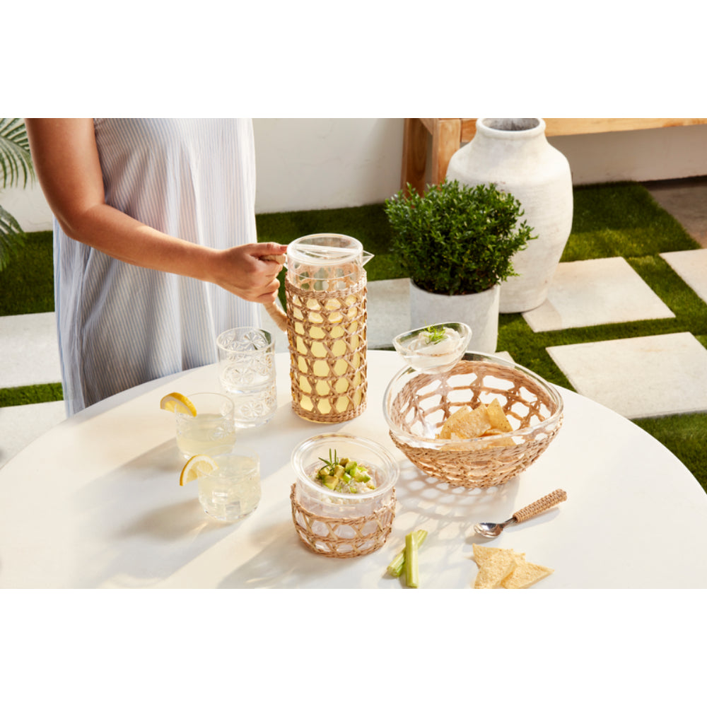 Mud Pie Woven Acrylic Pitcher Set - 5-Piece Set