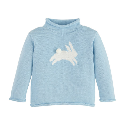 Mud Pie Blue Bunny Rollneck Sweater