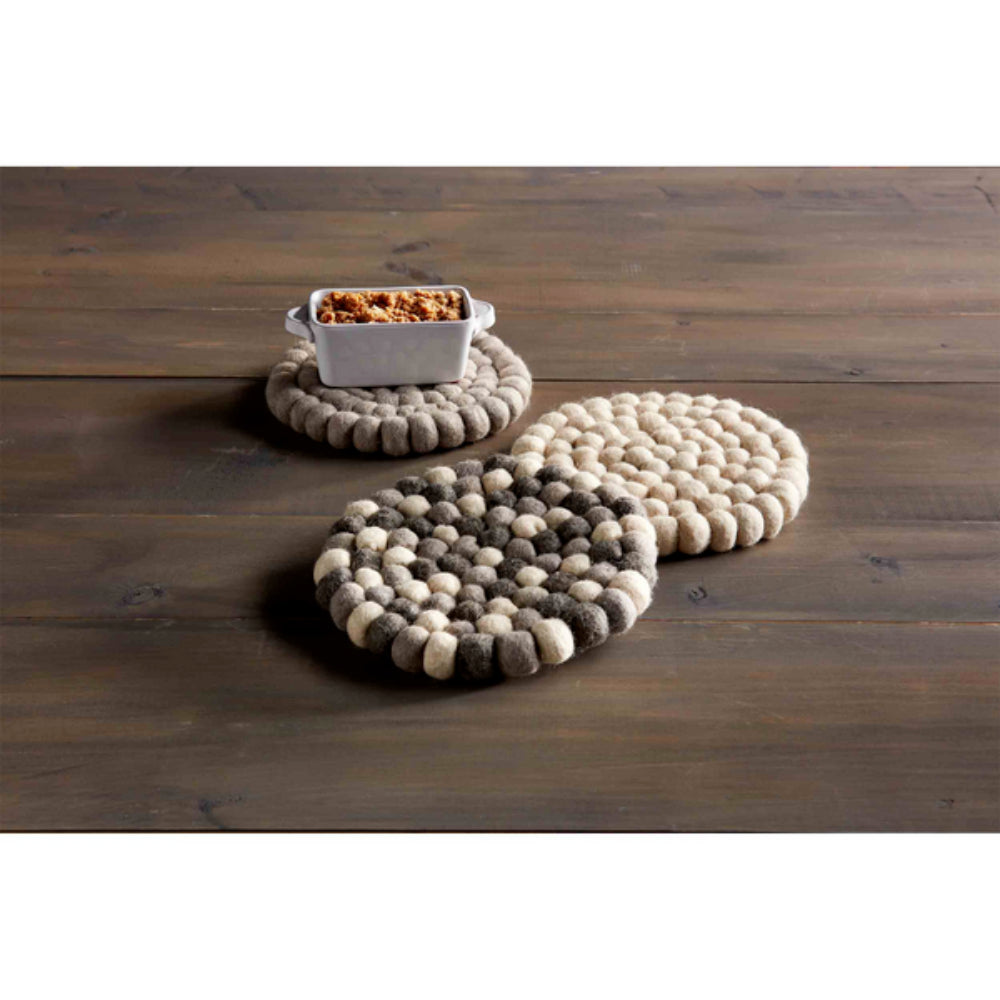 Mud Pie Tree Felted Pom Trivet - Thumbnail 5