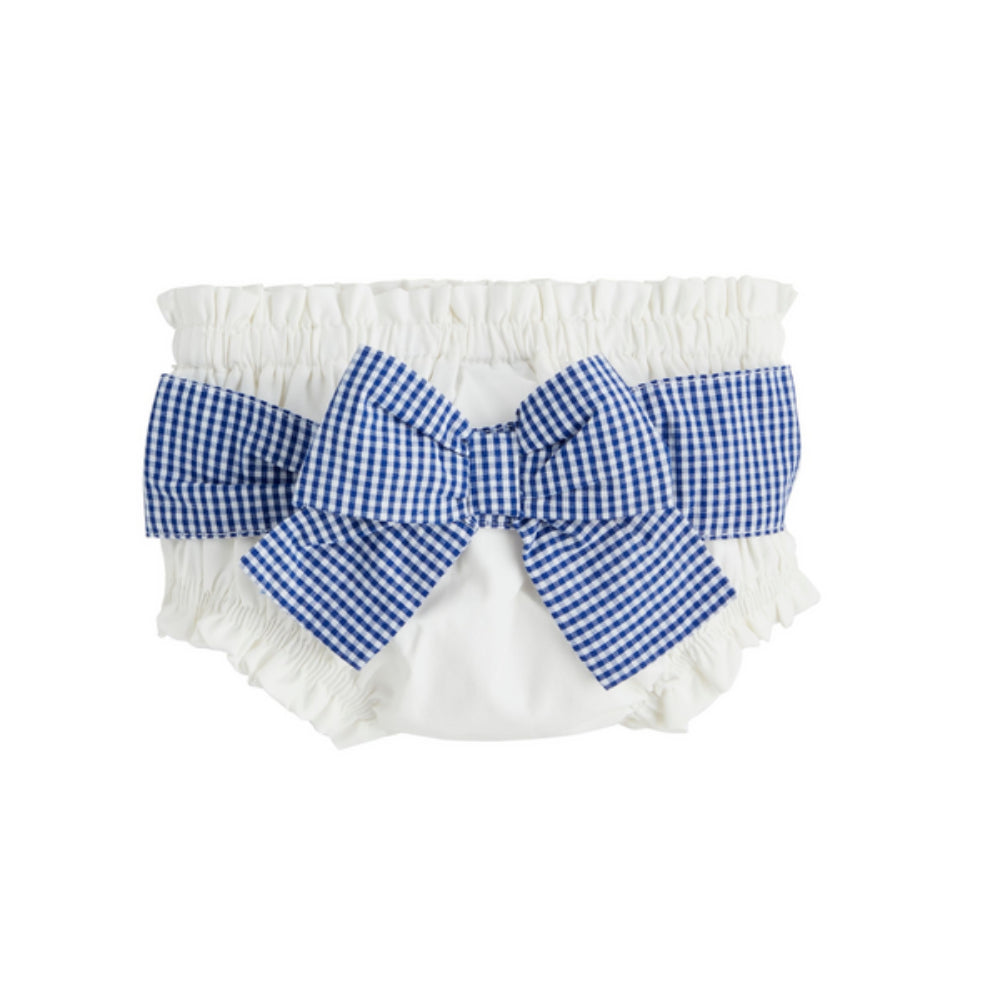 Mud Pie Navy and White Check Diaper Cover with Bow