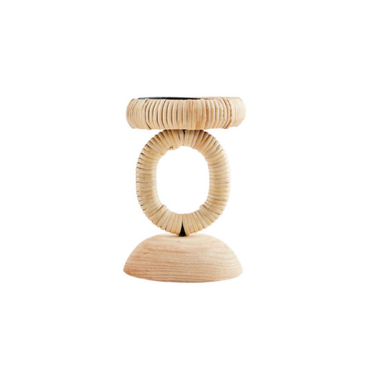 Mud Pie Rattan Wrapped Candlestick