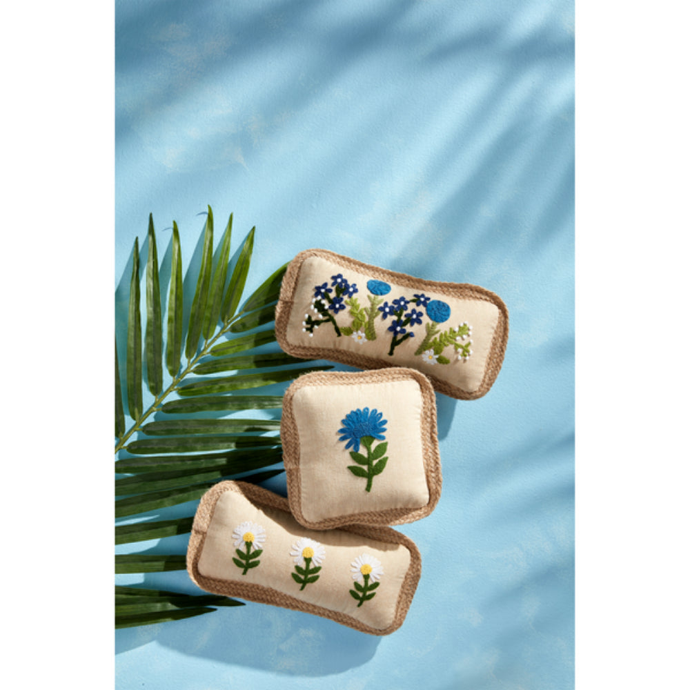Mud Pie Flower Embroidered Pillow