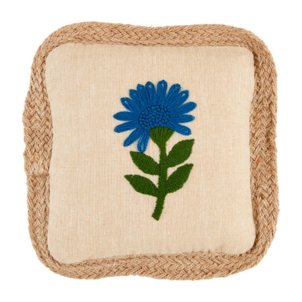 Mud Pie Flower Embroidered Pillow