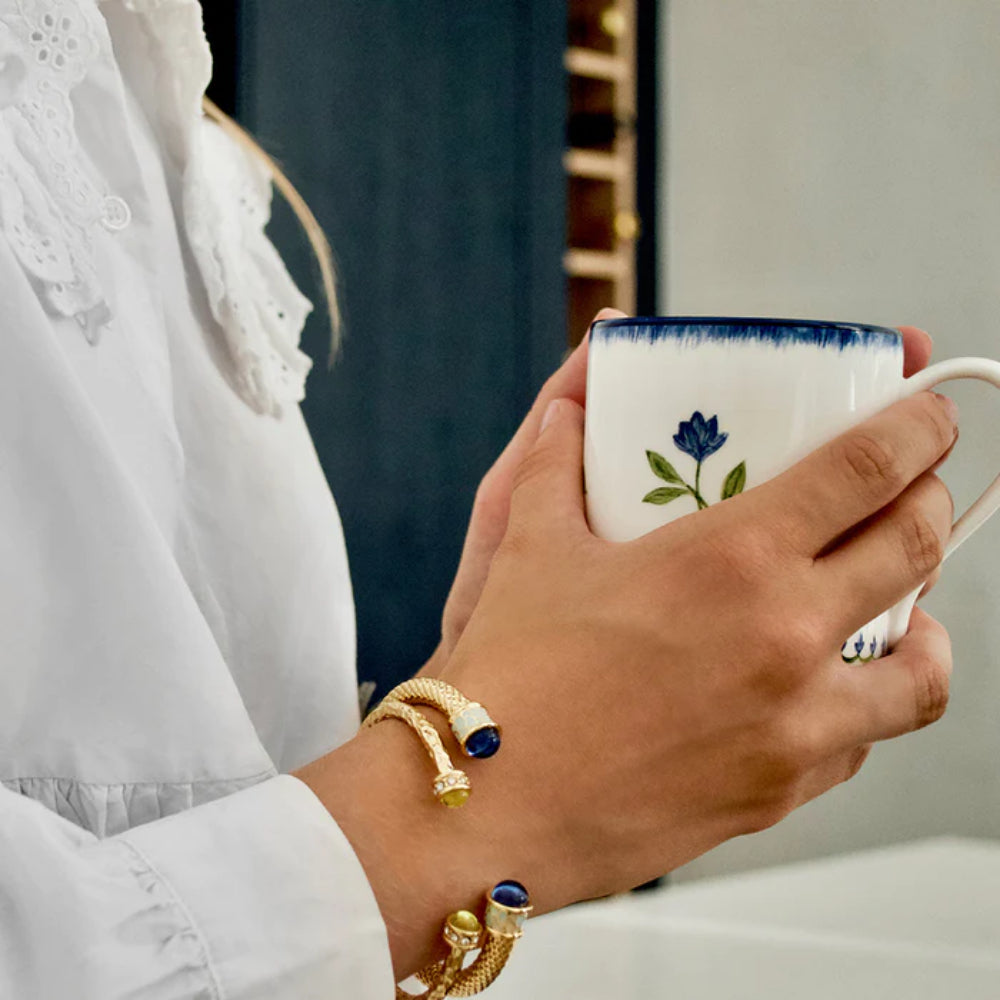 Halcyon Days Hammered Torque Gold Bangle