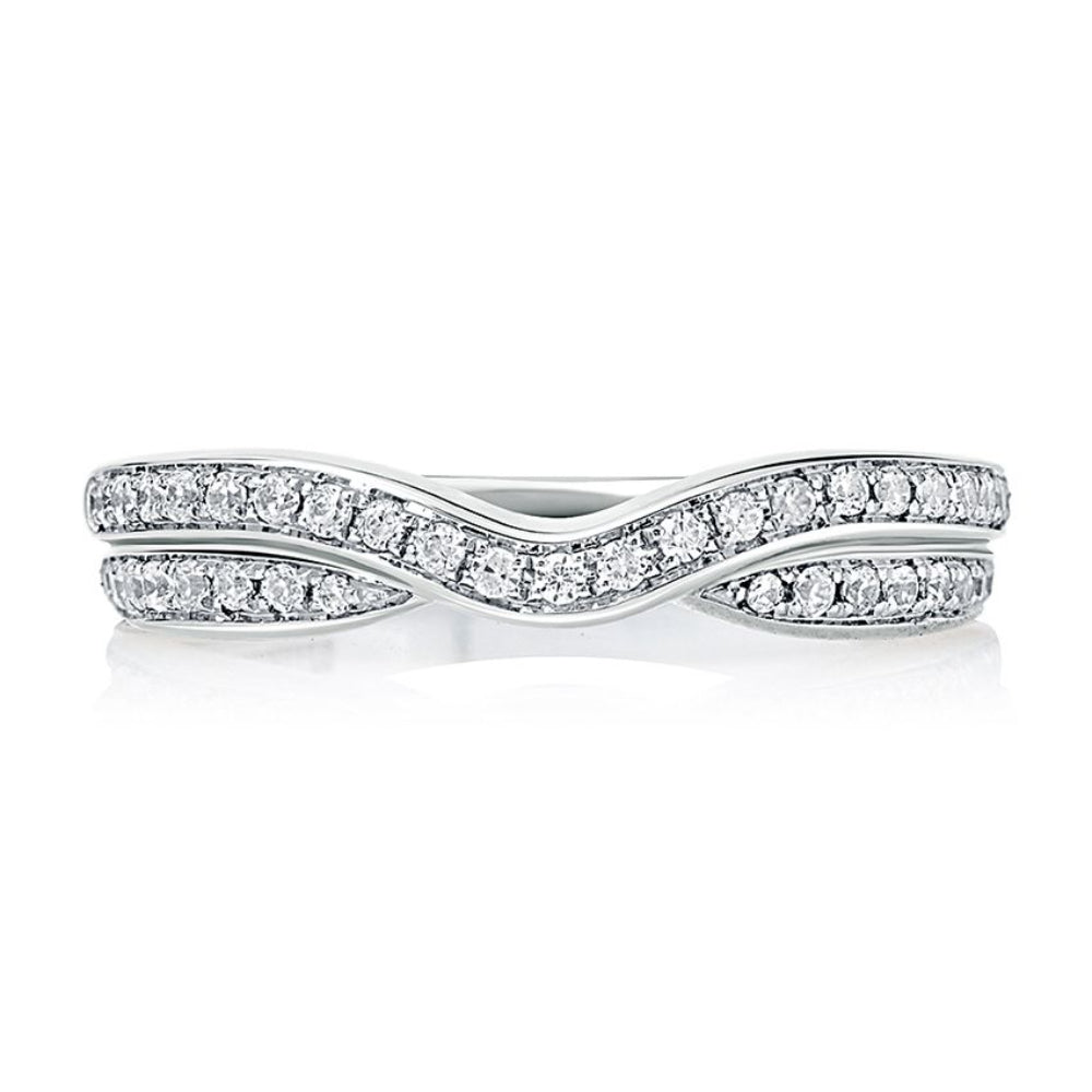 A. Jaffe Double Row Curved Wedding Band