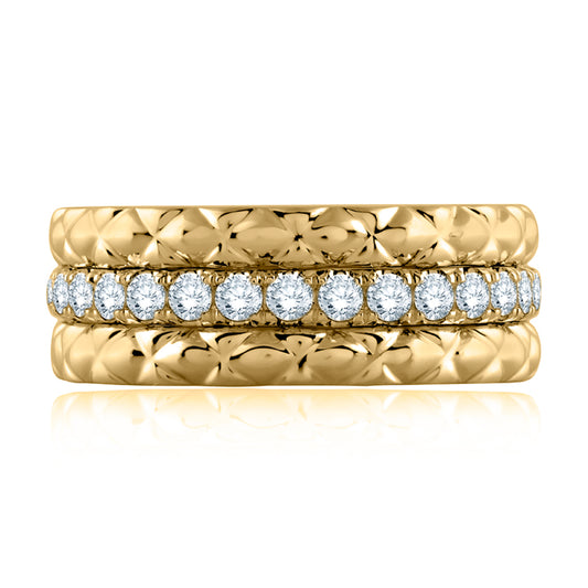 A. Jaffe 14k Quilted Eternity Ring with Diamonds