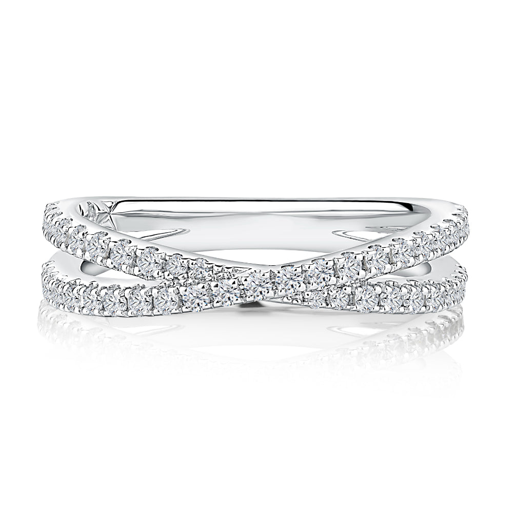 A. Jaffe 14k Gold Criss-Cross Diamond Band