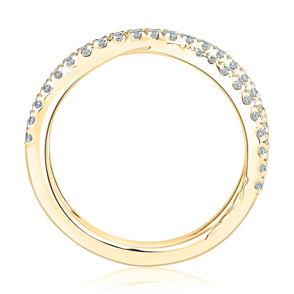 A. Jaffe 14k Gold Criss-Cross Diamond Band