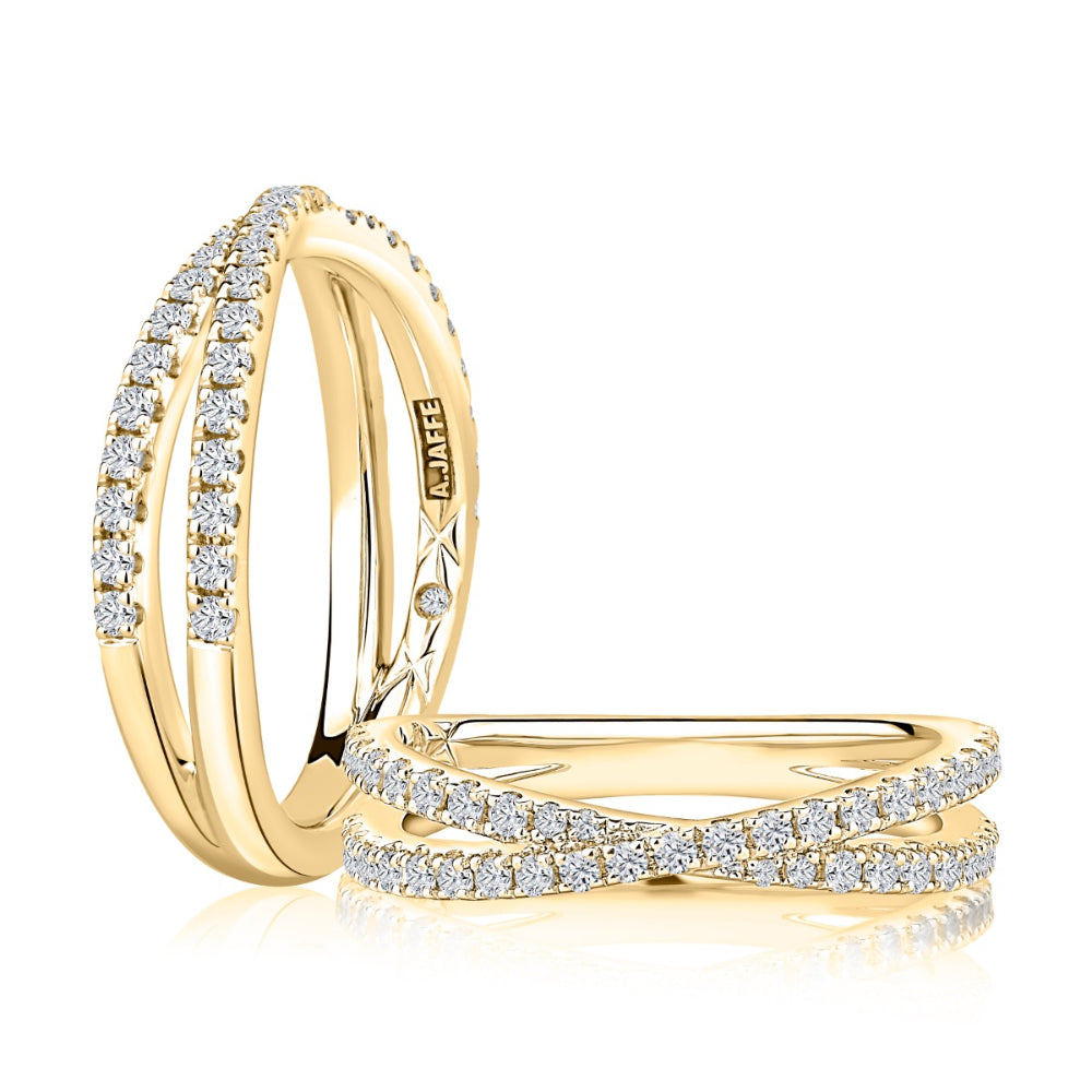 A. Jaffe 14k Gold Criss-Cross Diamond Band