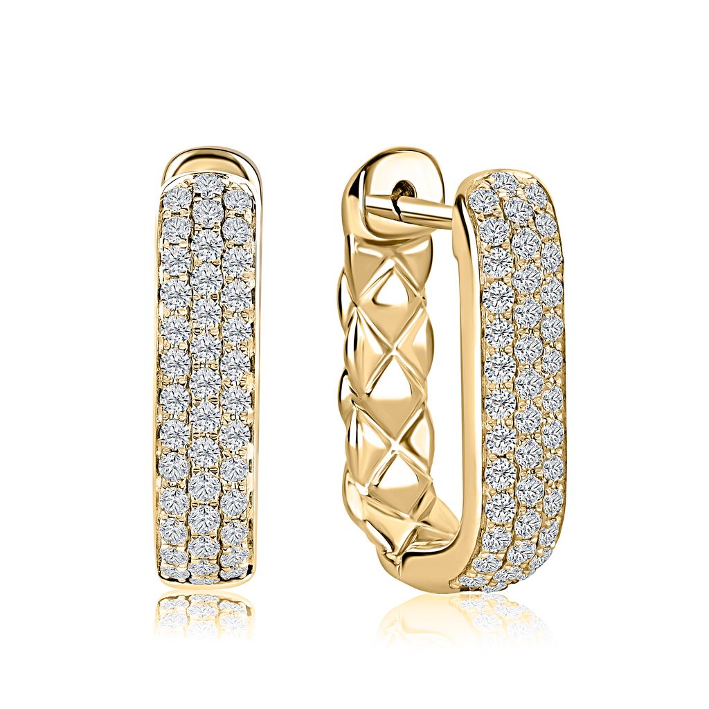 A. Jaffe 14k Gold U Hoop Earrings with Diamonds
