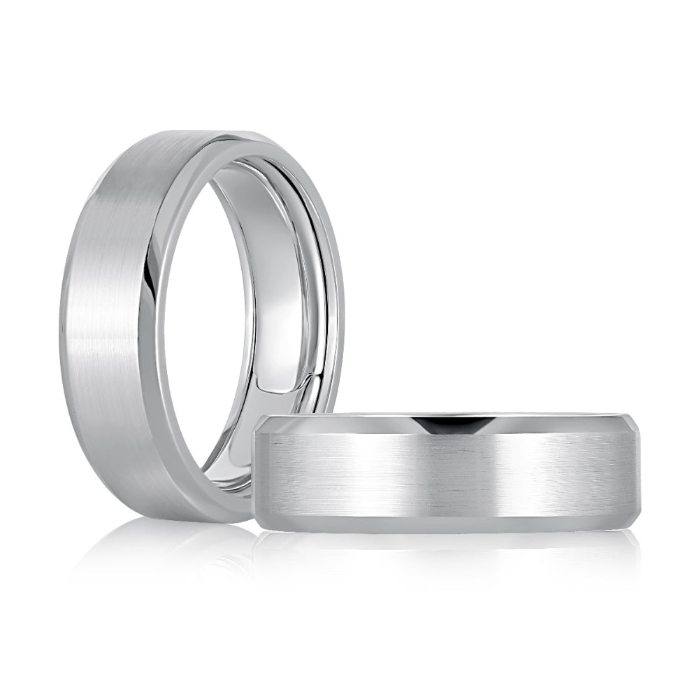A. Jaffe Men's 14k 6mm White Gold Wedding Band