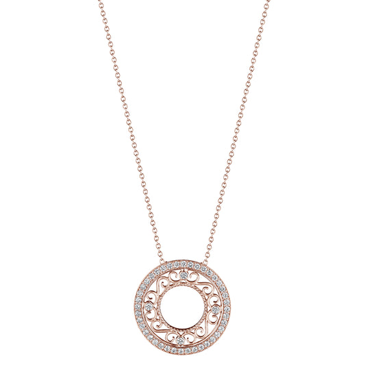 Verragio 18k Diamond Filagree Circle Pendant